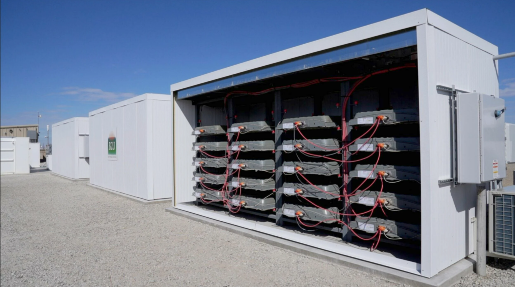 A B2U EV battery storage container in California